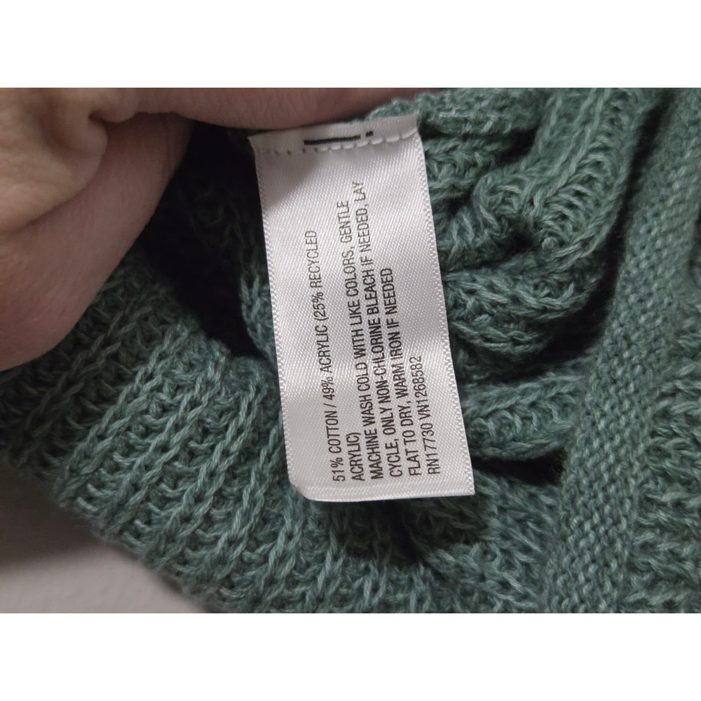 Wild Fable Green Shaker Stitch Cropped Sweater Womens Medium NWT - Picture 4 of 5